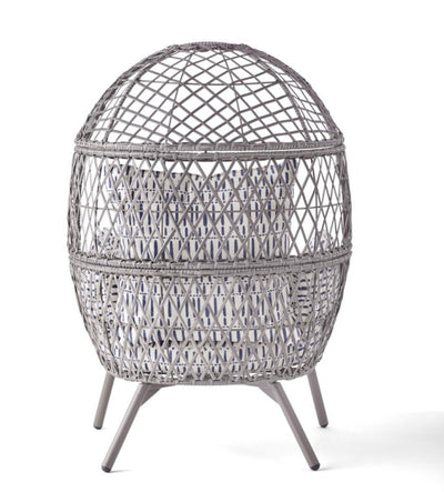 Better Homes & Gardens Kid's Ventura Outdoor Stationary Wicker Woven Egg Chair, Gray- NEW & ASSEMBLED!!