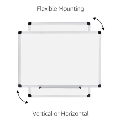 Amazon Basics Magnetic Dry Erase White Board, 35 x 47-Inch Whiteboard - Silver Aluminum Frame**New**