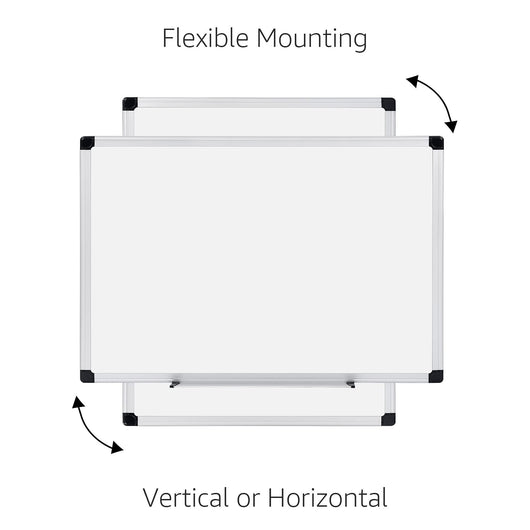 Amazon Basics Magnetic Dry Erase White Board, 35 x 47-Inch Whiteboard - Silver Aluminum Frame**New**