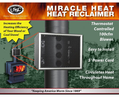 US Stove MH8 Miracle 8" Heat Reclaimer , Black**New in box**