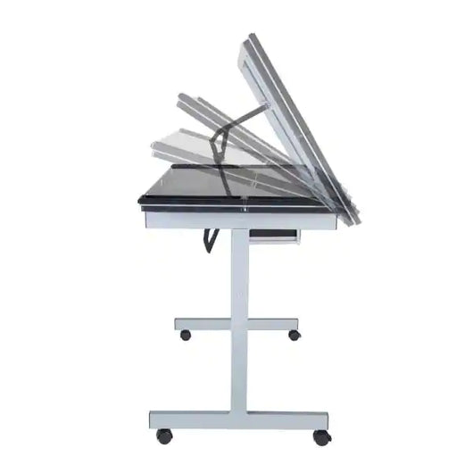 42 in. Rectangular Blue/Silver 2 Drawer Writing Desk with Adjustable Height Feature**New in Box**