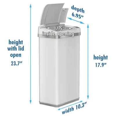 iTouchless 4 Gal. Touchless Sensor Trash Can with AbsorbX Odor Control System and Fragrance, Pearl White, Slim Bathroom Bin, 15 L**New in Box**