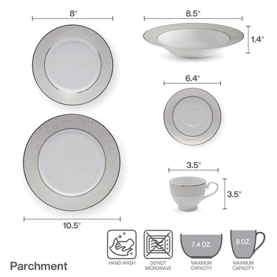 Mikasa 5224232 40-Piece Dinnerware Set, Parchment**New in box**