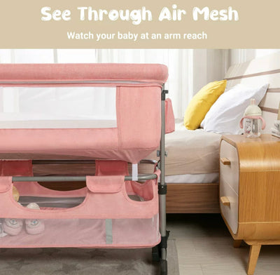 Cuddor 3 in 1 Baby Bassinet Bedside Sleeper, Pink- NEW IN BOX!!!