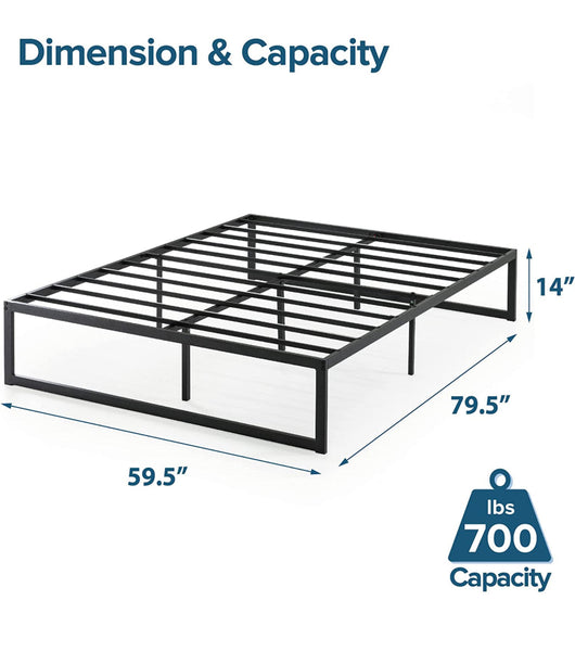 ZINUS Abel Metal Platform Bed Frame / Mattress Foundation with Steel Slat Support / No Box Spring Needed / Easy Assembly, Queen- NEW IN BOX!!!