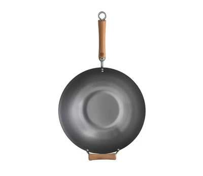 Joyce Chen Classic Series Uncoated Carbon Steel Wok Set with Lid and Birch Handles, 4 Pieces- NEW IN BOX!!!
