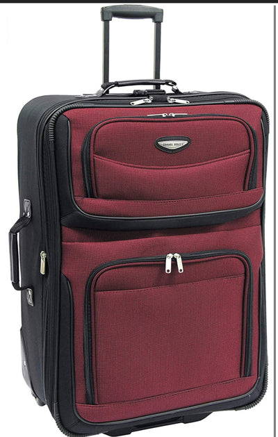 Travel Select Amsterdam Expandable Rolling Upright Luggage, Burgundy, Checked-Large 29-Inch**New**