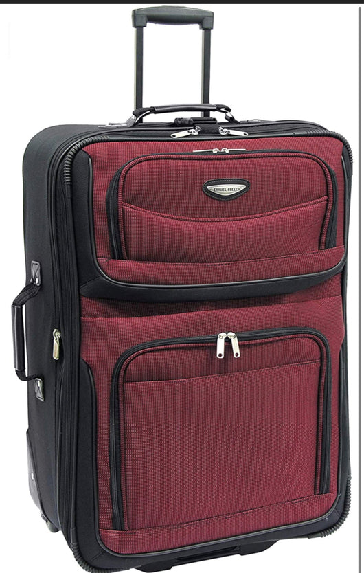Travel Select Amsterdam Expandable Rolling Upright Luggage, Burgundy, Checked-Large 29-Inch**New**