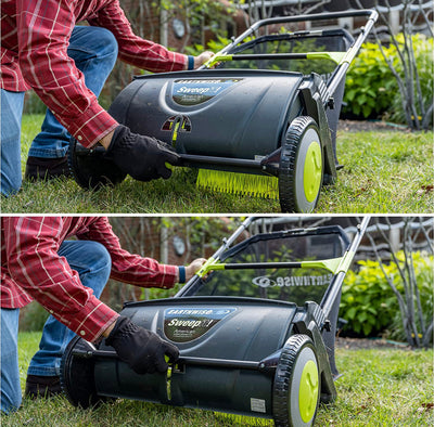 Earthwise LSW70021 21-Inch Leaf & Grass Push Lawn Sweeper, Width, Black- NEW IN BOX!!!