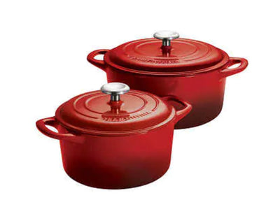 Tramontina Enameled Cast Iron Dutch Ovens 3.5 QT and 5.5 QT in Teal/ new in box