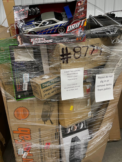 Jumbo huge liquidation pallet- over 7 ft tall ! Pallet number 8779