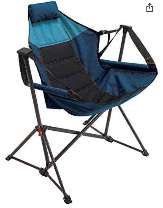 Rio Gear Outdoor Foldable Hammock Lounger - Blue Sky/Navy- BRAND NEW (missing carry bag)