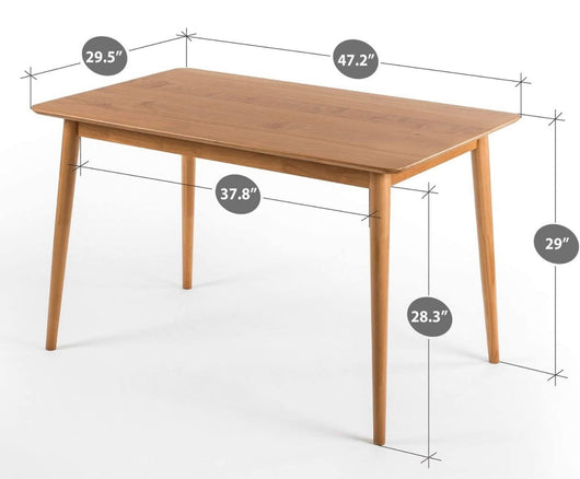 ZINUS Jen 47 Inch Wood Dining Table / Solid Wood Kitchen Table / Easy Assembly, Natural- NEW IN BOX!!!