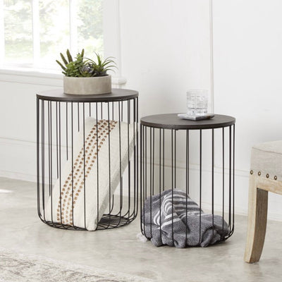 Better Homes & Gardens Storage Nesting Tables, Set of 2, Walnut Finish- NEW OUT OF BOX!!!