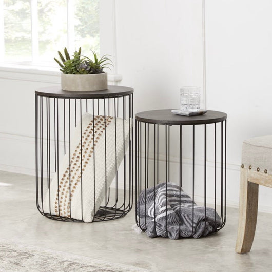 Better Homes & Gardens Storage Nesting Tables, Set of 2, Walnut Finish- NEW OUT OF BOX!!!
