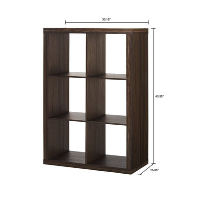Better Homes & Gardens 6-Cube Storage Organizer, Tobacco Oak**New in Box**