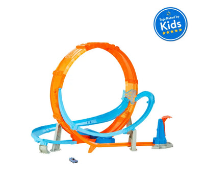 Hot Wheels Massive Loop Mayhem Track Set with 28-In Wide Track Loop & 1 Car- NEW IN BOX!!!