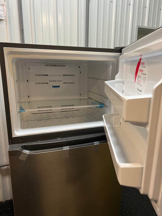 Frigidaire 18.3-cu ft Top-Freezer Refrigerator (Easycare Stainless Steel!! NEW OUT OF BOX, PLASTIC FILM STILL ON FRONT AND INSIDE!!