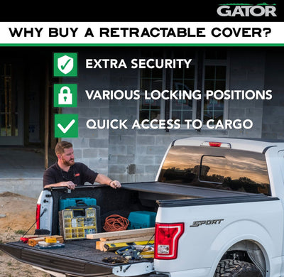 Gator Recoil Retractable Truck Bed Tonneau Cover | G30481 | Fits 2019 - 2023 Chevy/GMC Silverado/Sierra 1500, works w/ MultiPro/Flex tailgate (Will not fit Carbon Pro Bed) 5' 10" Bed (70")- NEW! PLEASE READ DESCRIPTION!