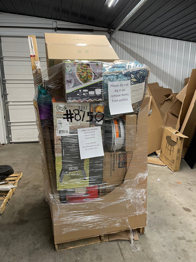 Jumbo huge liquidation pallet- over 7 ft tall ! Pallet number 8750