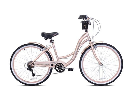 Kent 26 In. Bayside Women's Cruiser Bike, Rose Gold- NEW AND ASSEMBLED!!! (some spokes on both rims are out of adjustment but bike still rides fine!!)