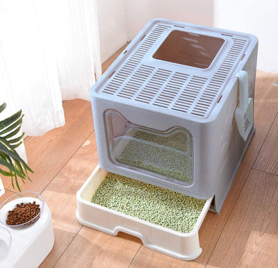 Meikuler Cat Litter Box Large Litter Pan for Cats Foldable Litter Boxes Comes with Cat Litter Scoop- NEW IN BOX!!!!