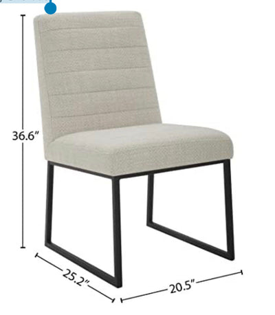 Amazon Brand – Rivet Decatur Modern Upholstered Dining Chair, Set of 2, 21"W, Stucco- NEW