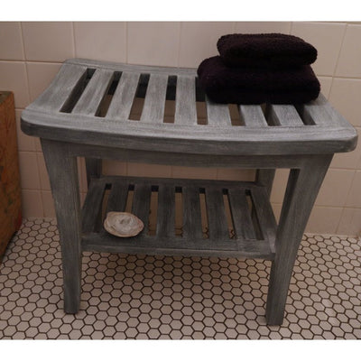 Redmon Weathered Genuine Teak Bench, Grey Woodgrain Finish**New in Box**