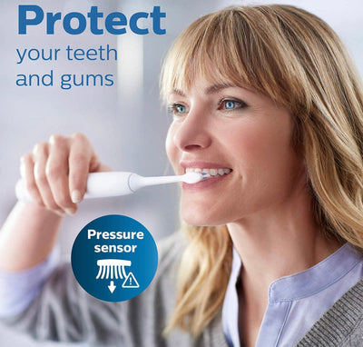 Philips Sonicare ProtectiveClean 6500 Rechargeable Electric Power Toothbrush with Charging Travel Case, Black- Lightly Used, Includes 1 NEW Brush Head!