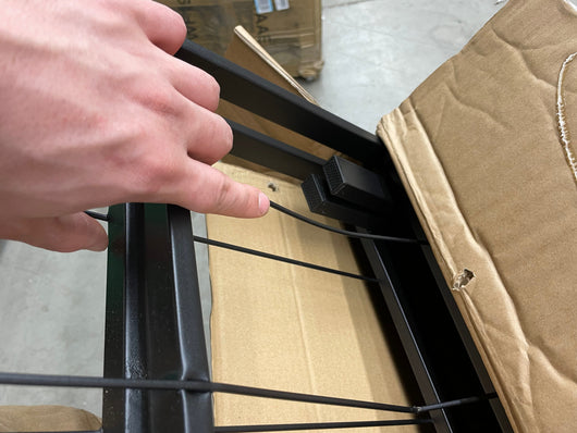 Amazon Basics Foldable Metal Platform Bed Frame with Tool Free Setup, 14 Inches High, Full, Black**New,dented from shipping**