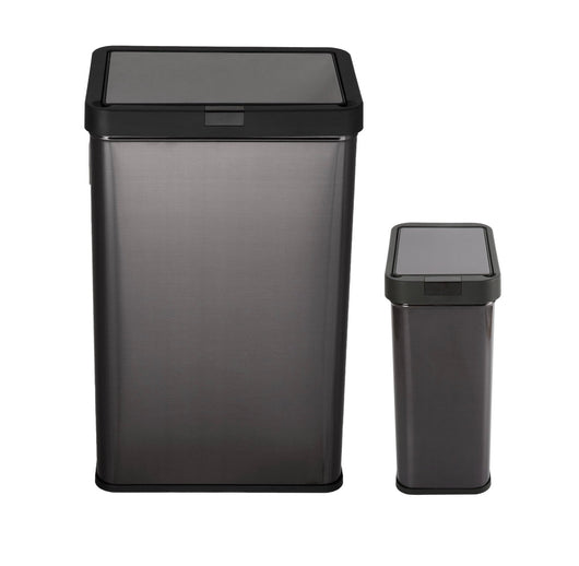 Touch-Free Motion Sensor Open and Close 13.7 gal and 3.17 gal Kitchen Garbage Cans (new but top is slightly scratched)