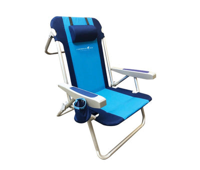 Caribbean Joe 5 Position Deluxe Chair Two-tone Navy-Blue- NEW!!!