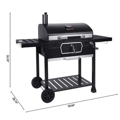 Royal Gourmet CD2030AN Deluxe 30-Inch Charcoal Grill, BBQ Smoker Picnic Camping Patio Backyard Cooking, Black**New in Box,slight dent from shipping**