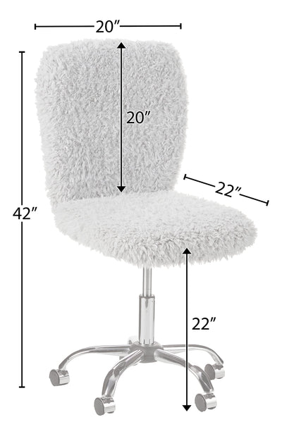 Urban Shop Faux Fur Rolling Task Chair, Gray**New and assembled**
