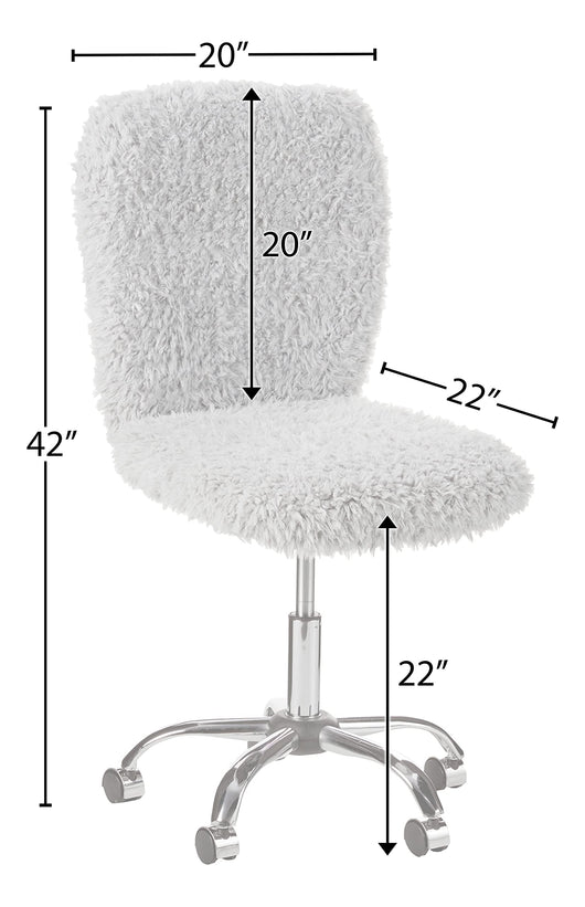 Urban Shop Faux Fur Rolling Task Chair, Gray**New and assembled**
