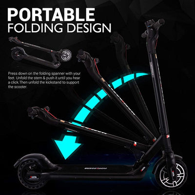 Hurtle Fitness HURES18-M5 - 8.5 In. Foldable Electric Scooter - Upgraded Vacuum Tire Foldable Commuter, Suitable for Adult & Kids**Used very few times**