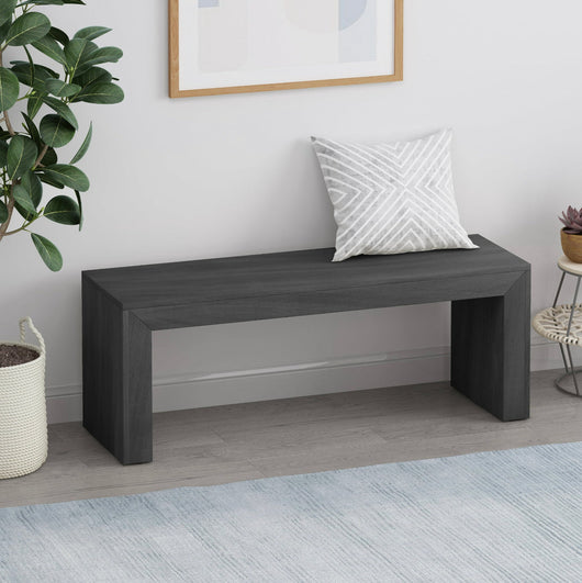 Noble House Maiya Farmhouse Acacia Wood Dining Bench, Black!! NEW IN BOX!!