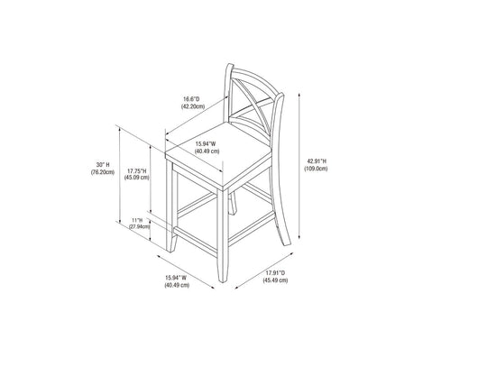 Linon Black X Back Stool Crafted from Vietnamese Mahogany Wood (new in the box)