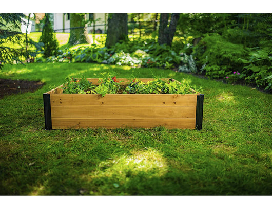 Vita Mezza 4'x4'x11 Cedar Modular Garden Bed with Aluminum Posts, Cedar VT17703**New in Box**