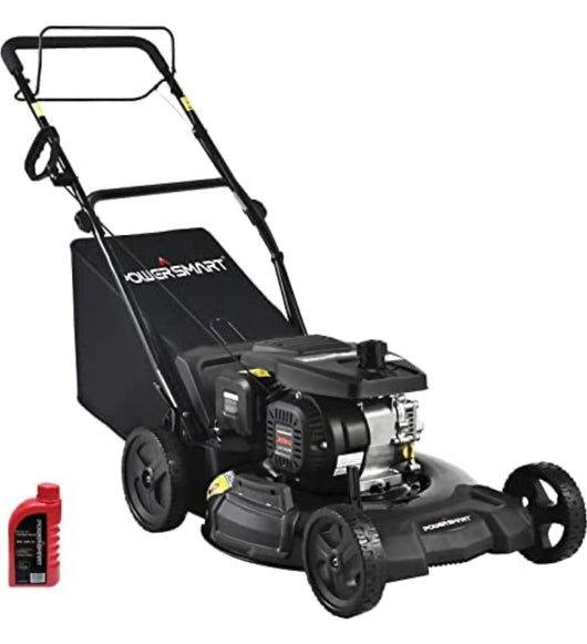 PowerSmart Self Propelled Gas Lawn Mower, 21-Inch 209cc 3-in-1 Walk-Behind Lawn Mowers, Black with Oil!  -Brand new and assembled