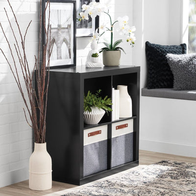 Better Homes & Gardens 4-Cube Storage Organizer, Solid Black**New damaged from shipping**