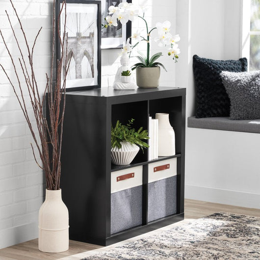 Better Homes & Gardens 4-Cube Storage Organizer, Solid Black**New damaged from shipping**