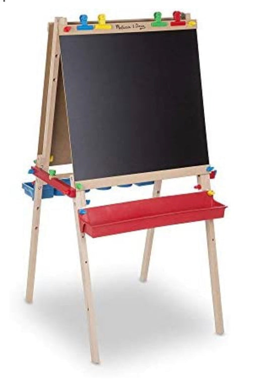 Melissa & Doug Deluxe Standing Art Easel - Dry-Erase Board, Chalkboard, Paper Roller**New in Box**