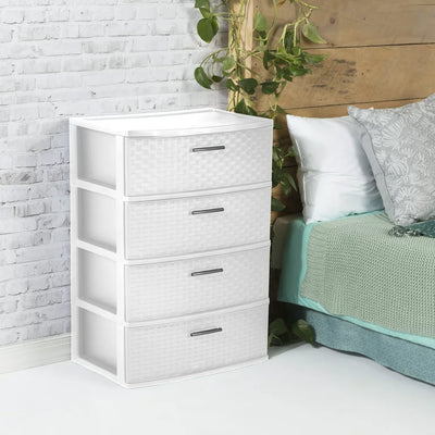 Sterilite 4 Drawer Wide Weave Tower White**New**