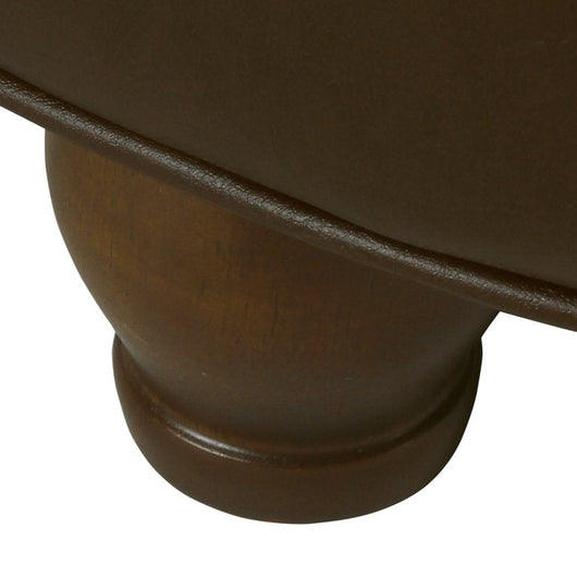 HomePop Large Tufted Round Storage Ottoman, Brown Faux Leather fabric**New**