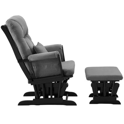 Angel Line Windsor Glider and Ottoman,Black finish w/dark grey cushions- NEW IN BOX!!!!