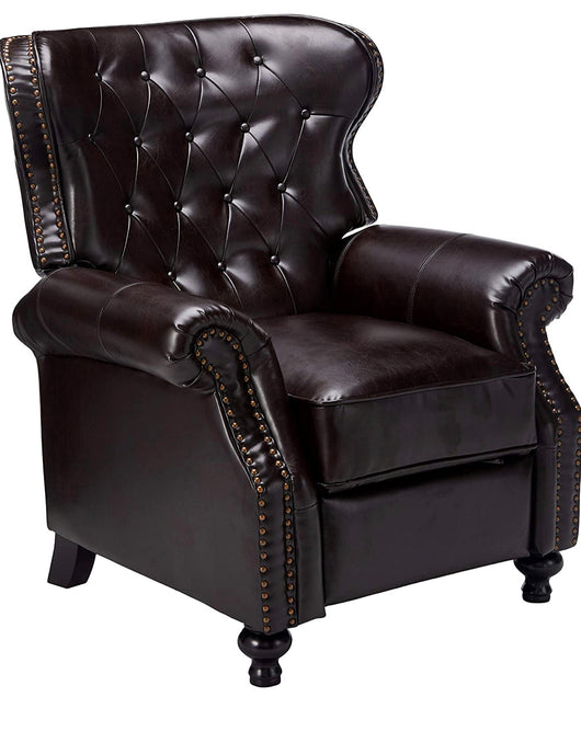 !!REDUCED!! Christopher Knight Home Walder Reconstituted Bycast Leather Recliner, Brown!! NEW AND ASSEMBLED!!
