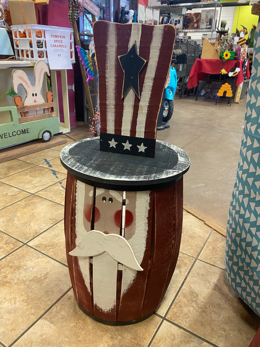 Patriotic Uncle Sam Barrels