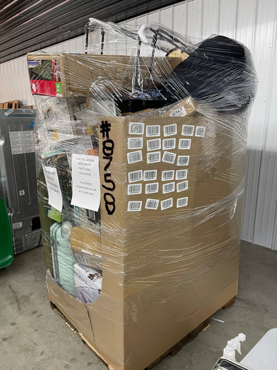 Jumbo liquidation pallet load number 8758  7 ft tall