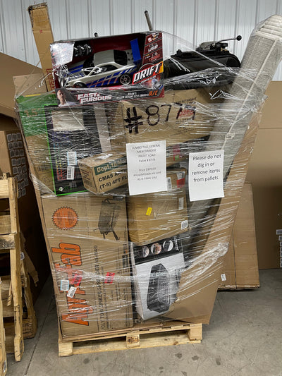 Jumbo huge liquidation pallet- over 7 ft tall ! Pallet number 8779